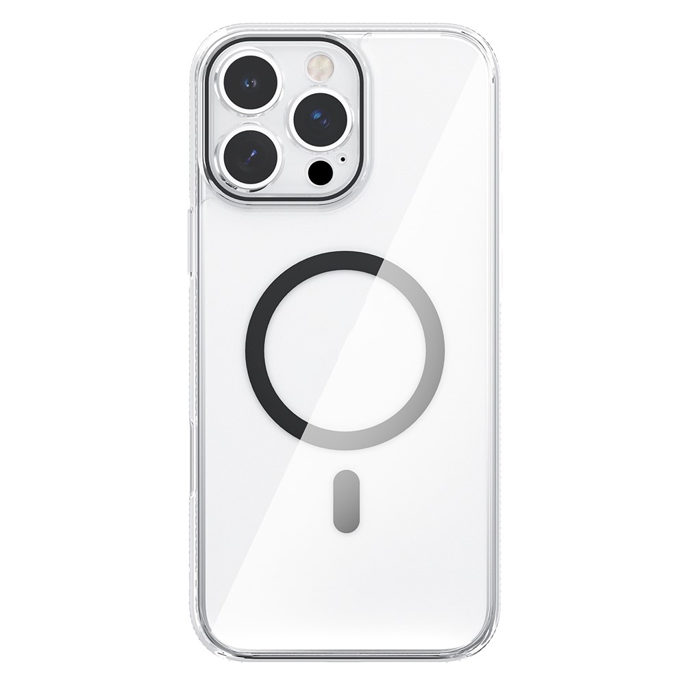 For iPhone 15 Pro Case Crystal Clear TPU + PC Protective Cover Compatible with MagSafe - Black