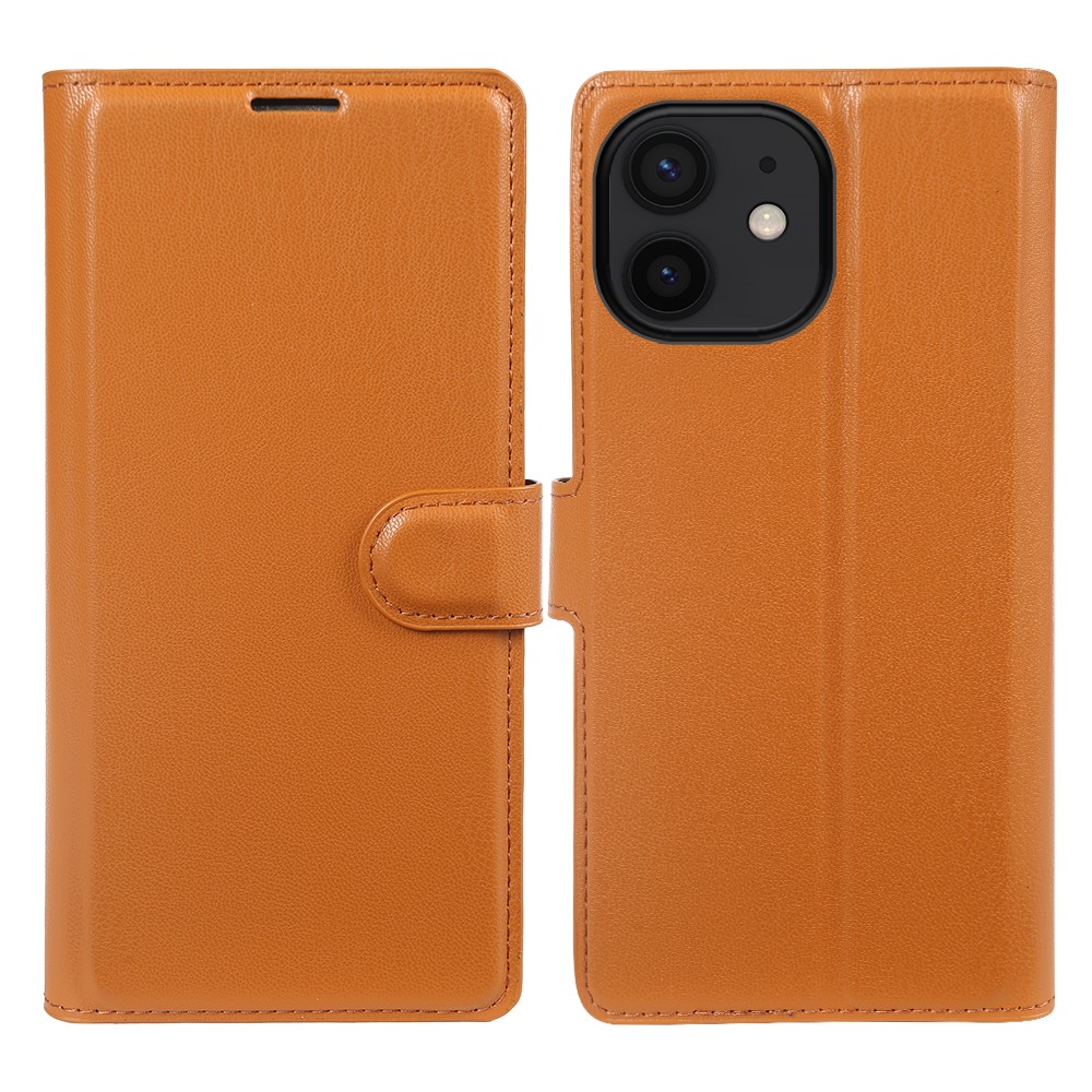 For iPhone 12 Stand Case Biobased Eco-Friendly RPET RPVB Slim Phone Cover with Wallet - Orange