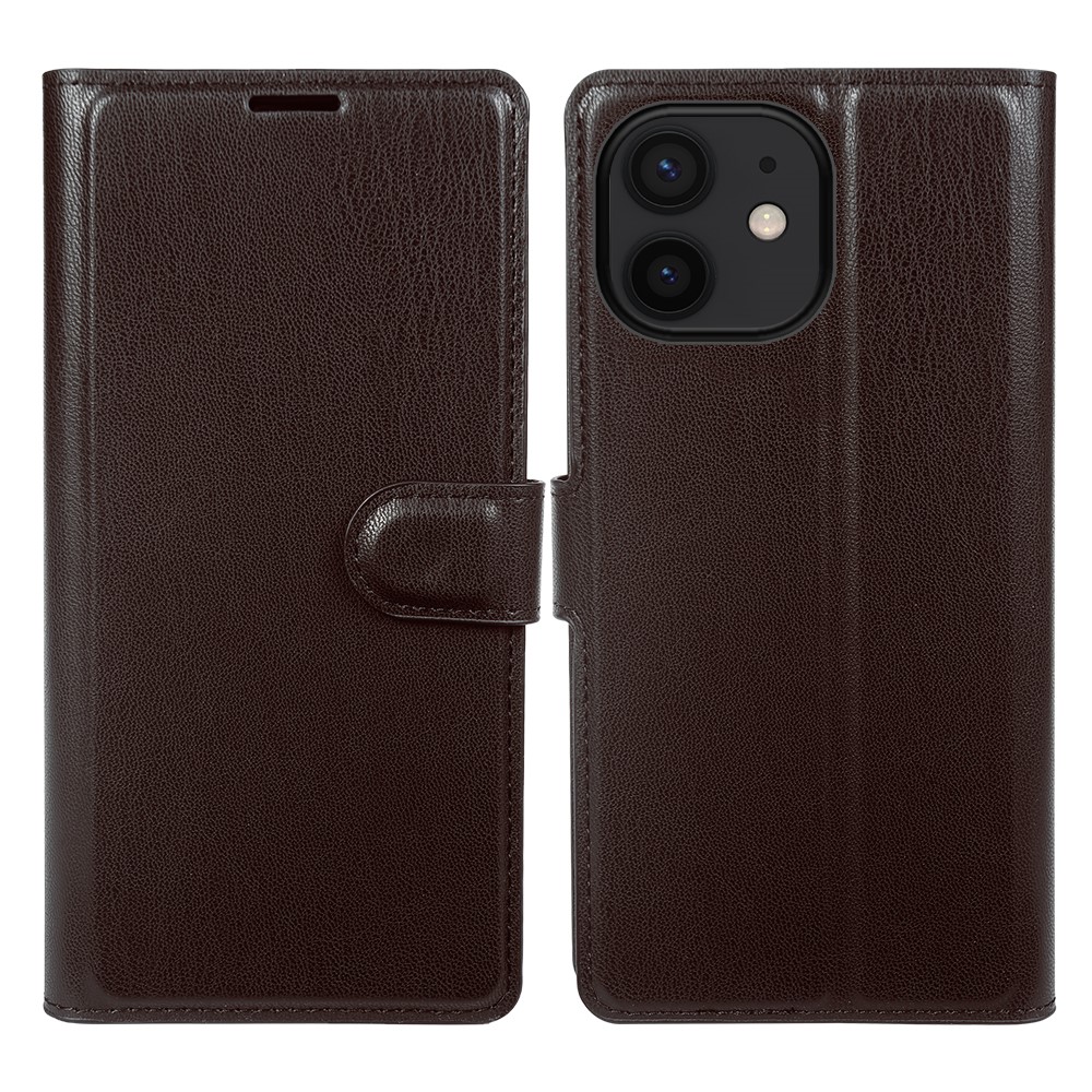 For iPhone 12 Stand Case Biobased Eco-Friendly RPET RPVB Slim Phone Cover with Wallet - Wine Red