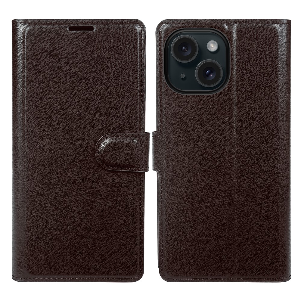 For iPhone 13 Stand Case Biobased Eco-Friendly RPET RPVB Slim Phone Cover with Wallet - Wine Red