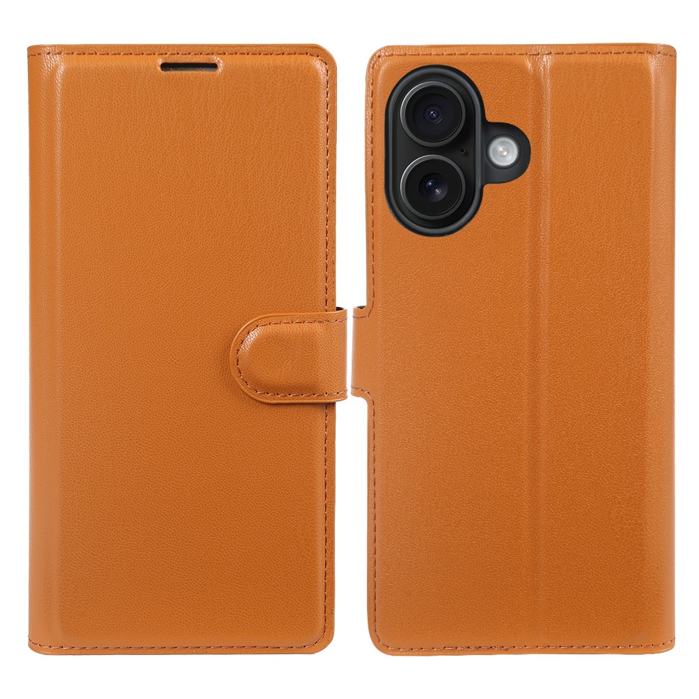 For iPhone 16 Plus Stand Case Biobased Eco-Friendly RPET RPVB Slim Phone Cover with Wallet - Orange