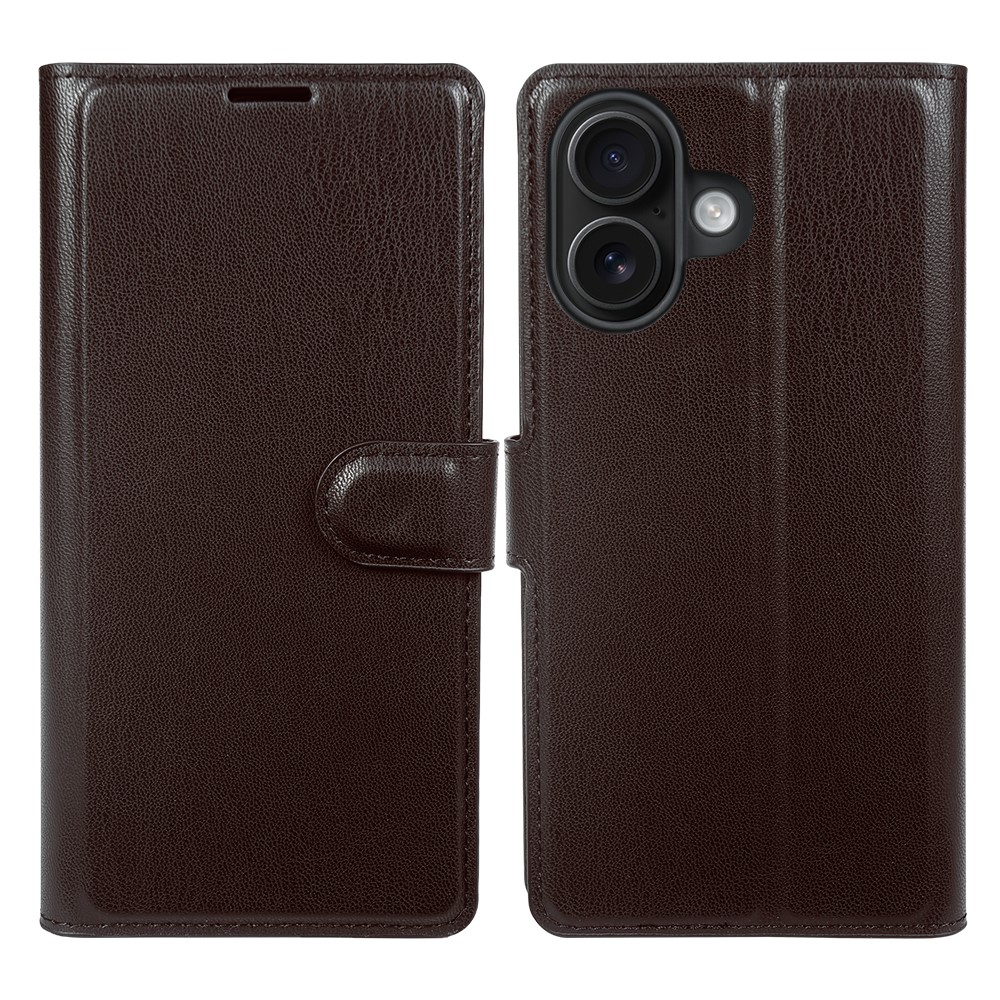 For iPhone 16 Plus Stand Case Biobased Eco-Friendly RPET RPVB Slim Phone Cover with Wallet - Wine Red