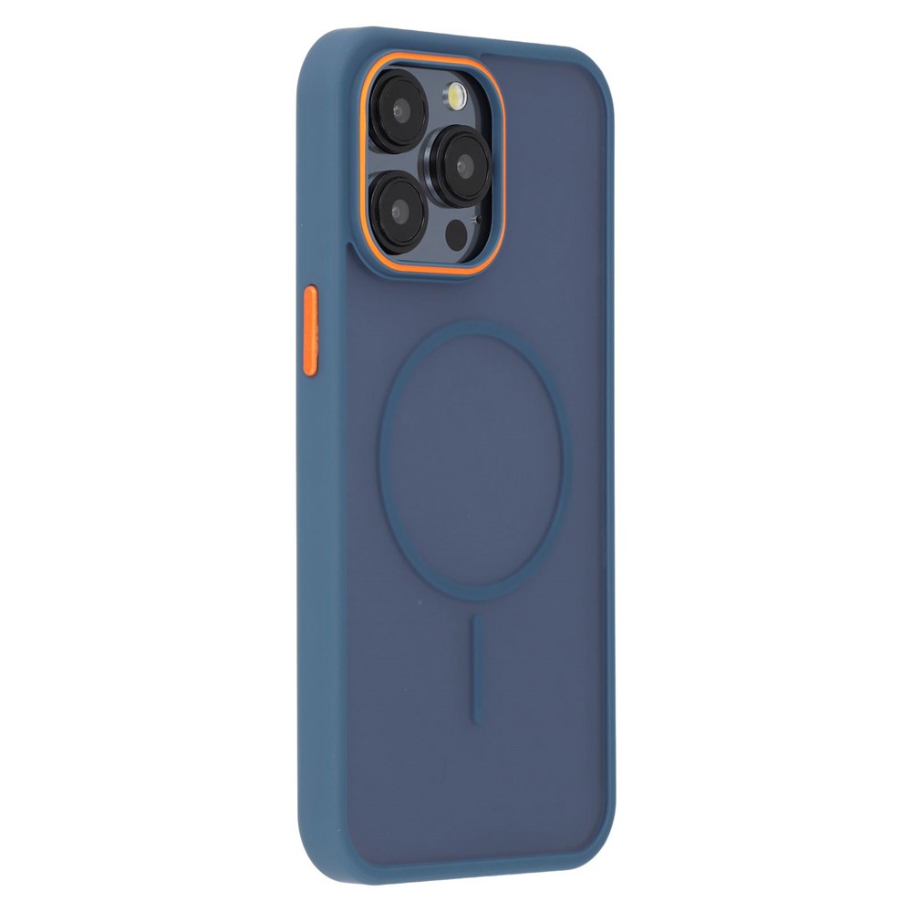 For iPhone 15 Pro Max Magnetic Case Skin Touch TPU + PC Phone Back Cover - Blue