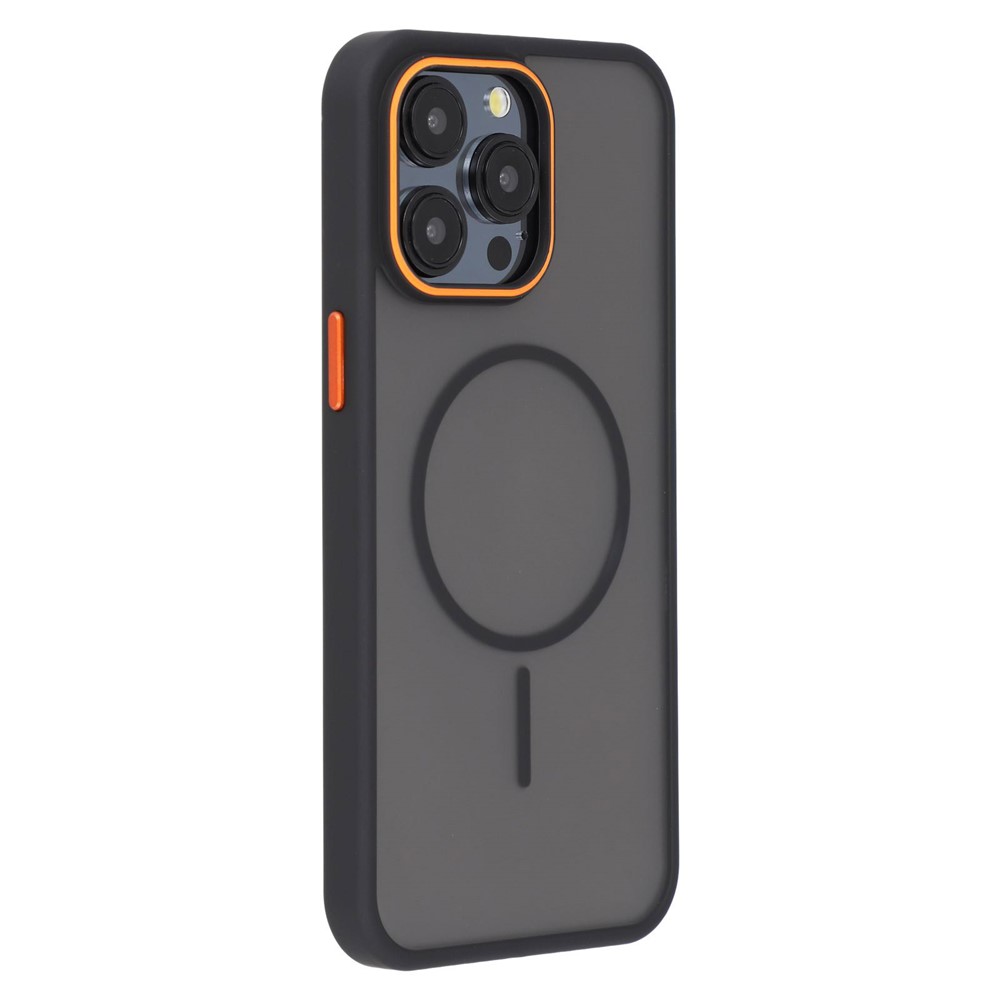 For iPhone 14 Pro Max Magnetic Case Skin Touch TPU + PC Phone Back Cover - Black