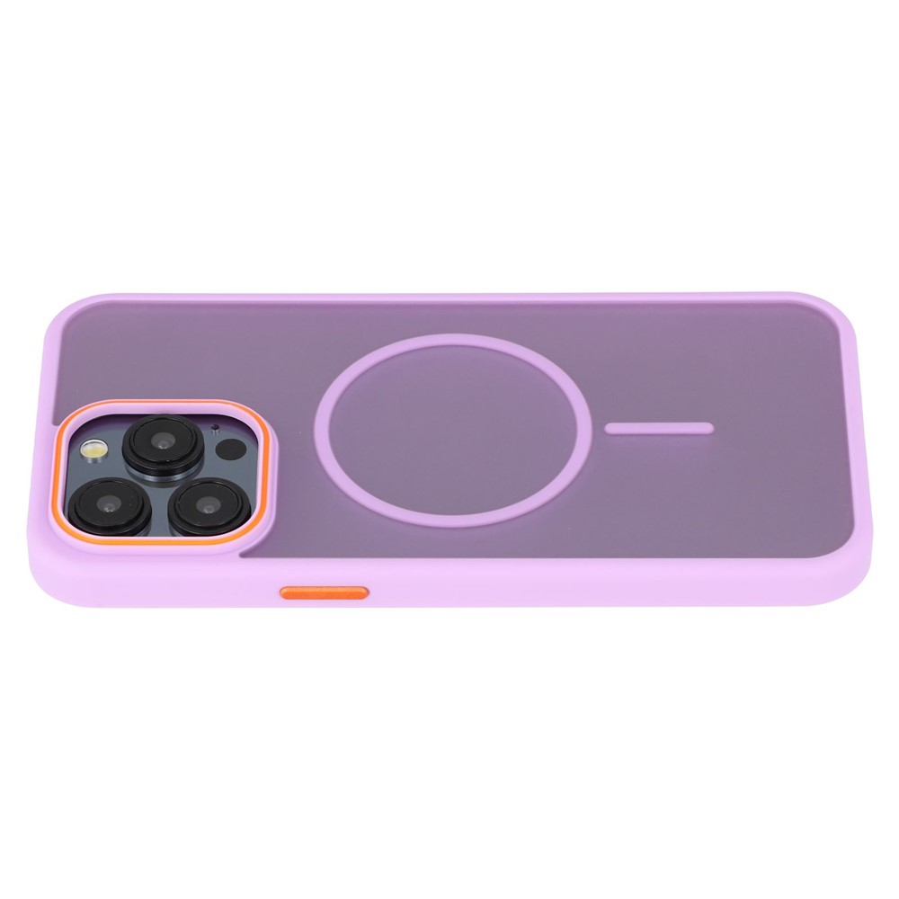 For iPhone 14 Pro Max Magnetic Case Skin Touch TPU + PC Phone Back Cover - Purple