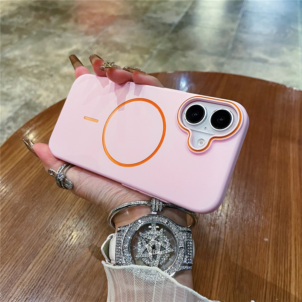 For iPhone 16 Plus Case Compatible with MagSafe Skin Touch Slim PC Phone Back Cover - Pink