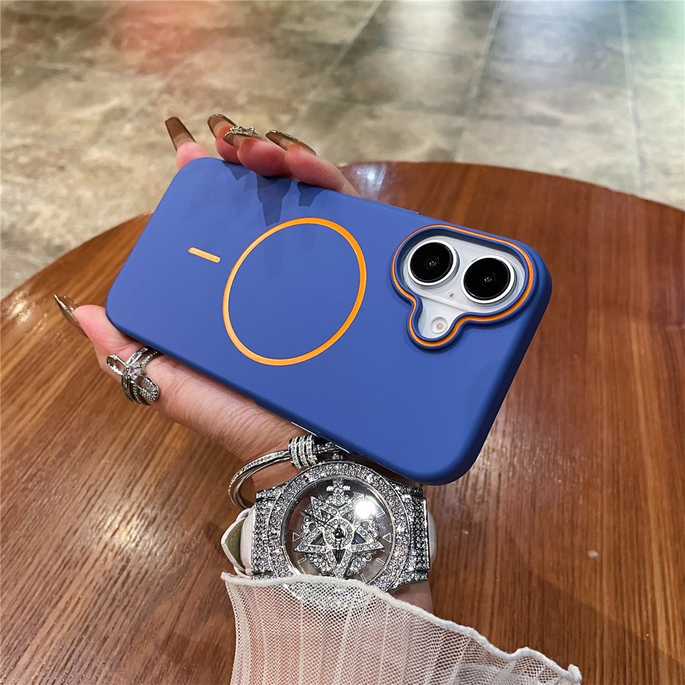 For iPhone 16 Plus Case Compatible with MagSafe Skin Touch Slim PC Phone Back Cover - Blue