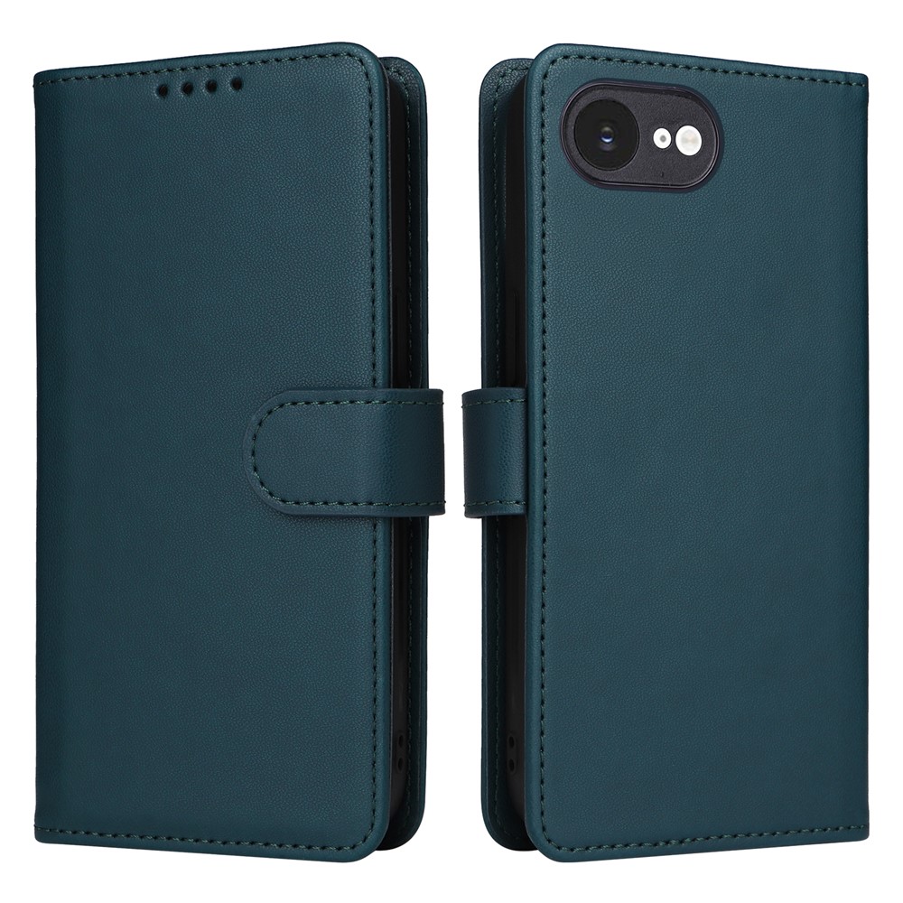 For iPhone 16e Magnetic Case BETOPNICE Detachable PU Leather Phone Cover with Strap - Blue