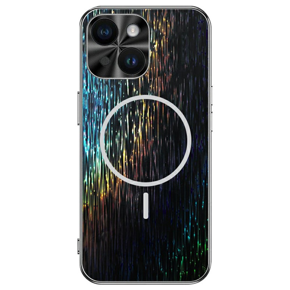 For iPhone 14 Magnetic Case Dazzling Shockproof Ultra Slim PC Phone Back Cover - Black