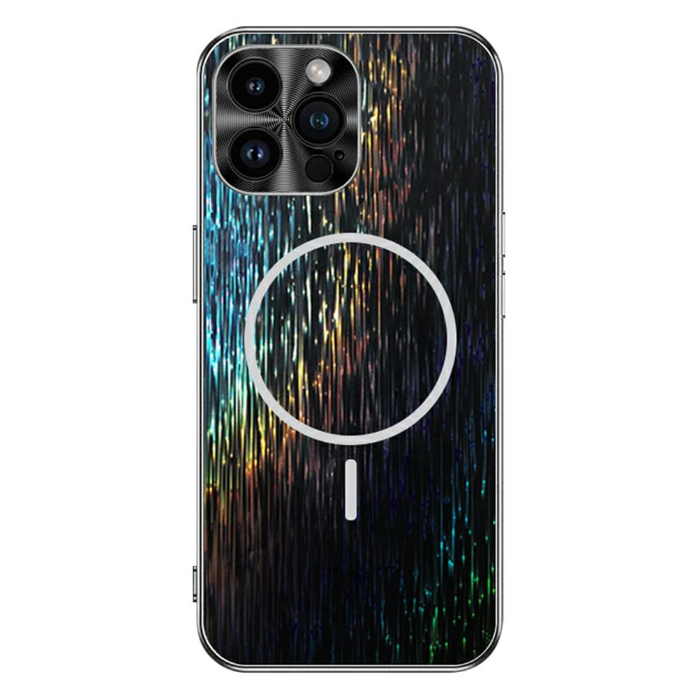 For iPhone 13 Pro Max Magnetic Case Dazzling Shockproof Ultra Slim PC Phone Back Cover - Black