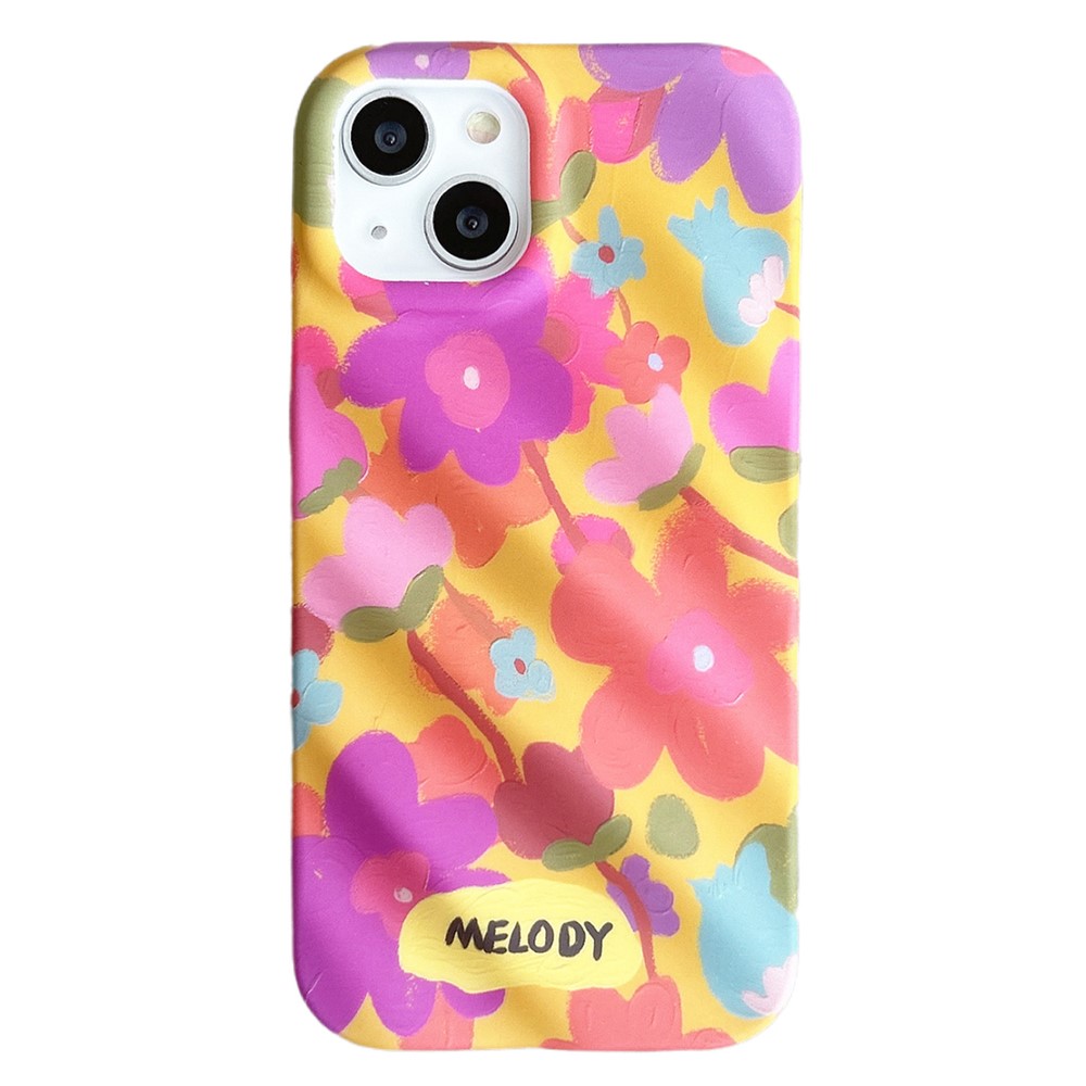 For iPhone 14 TPU Cases Colorful Floral Design Mobile Phone Back Cover
