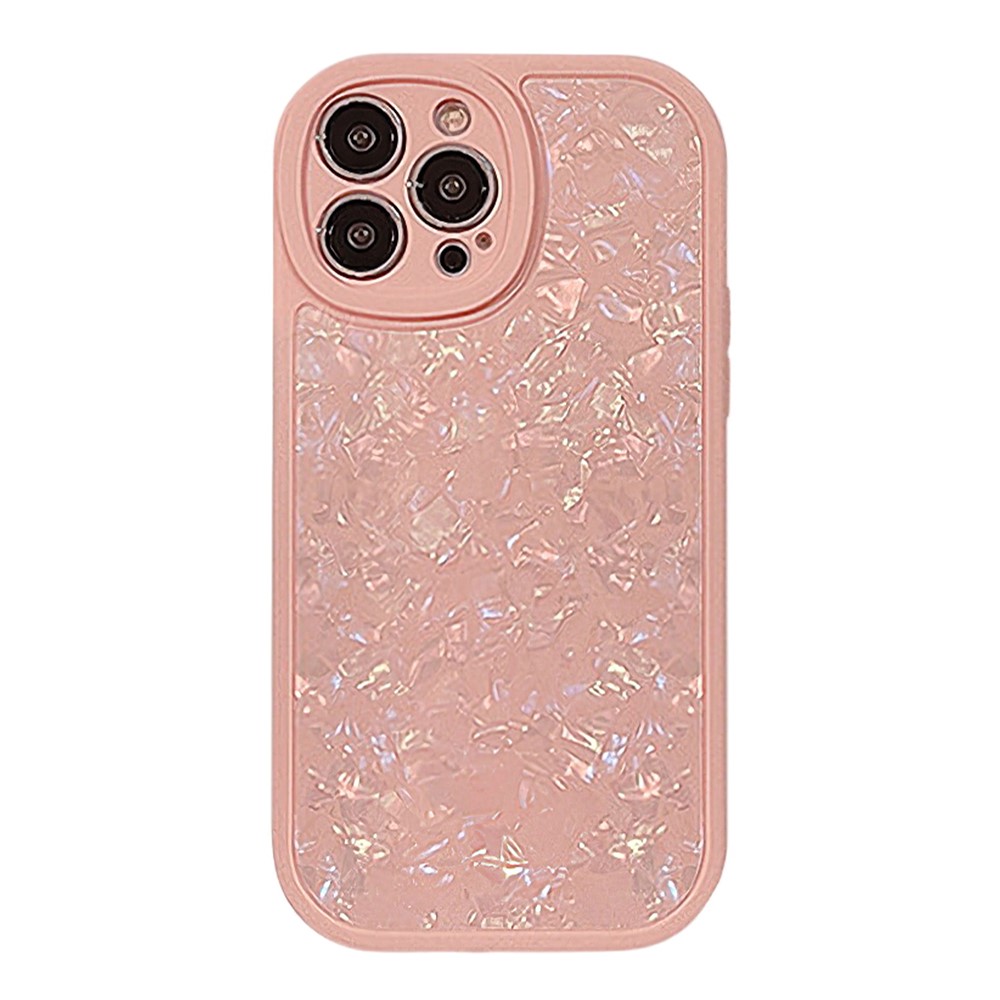 For iPhone 14 Pro Max TPU Case with Shell Pattern Shockproof Phone Back Cover - Pink