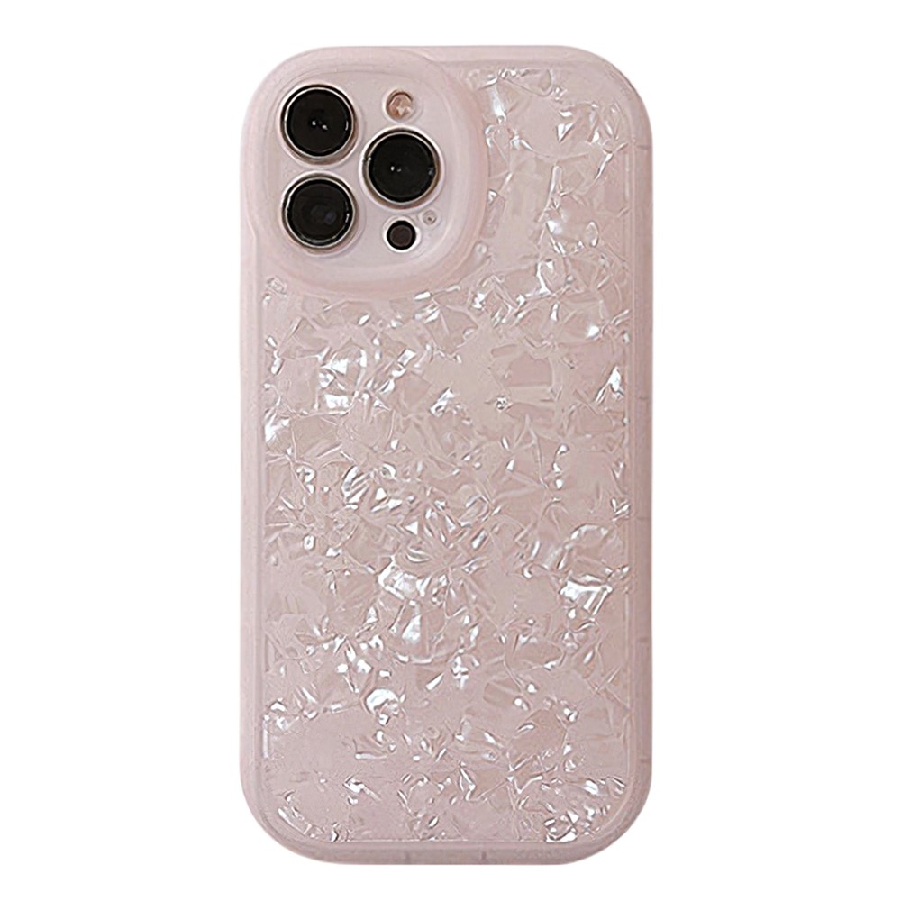 For iPhone 14 Pro TPU Case with Shell Pattern Shockproof Phone Back Cover - Pink Quartz