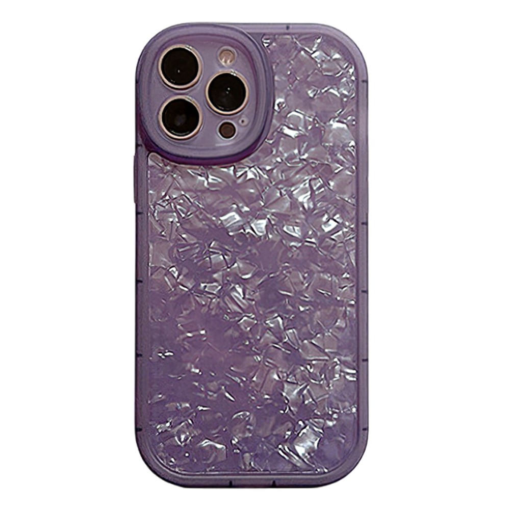 For iPhone 14 Pro TPU Case with Shell Pattern Shockproof Phone Back Cover - Purple