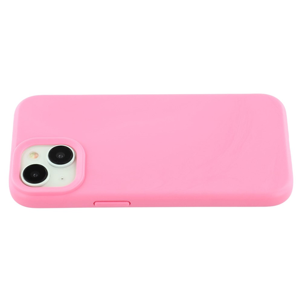 For iPhone 15 Case 2.0mm Thick Solid Color Soft TPU Phone Back Cover Large Lens Cutout - Rose