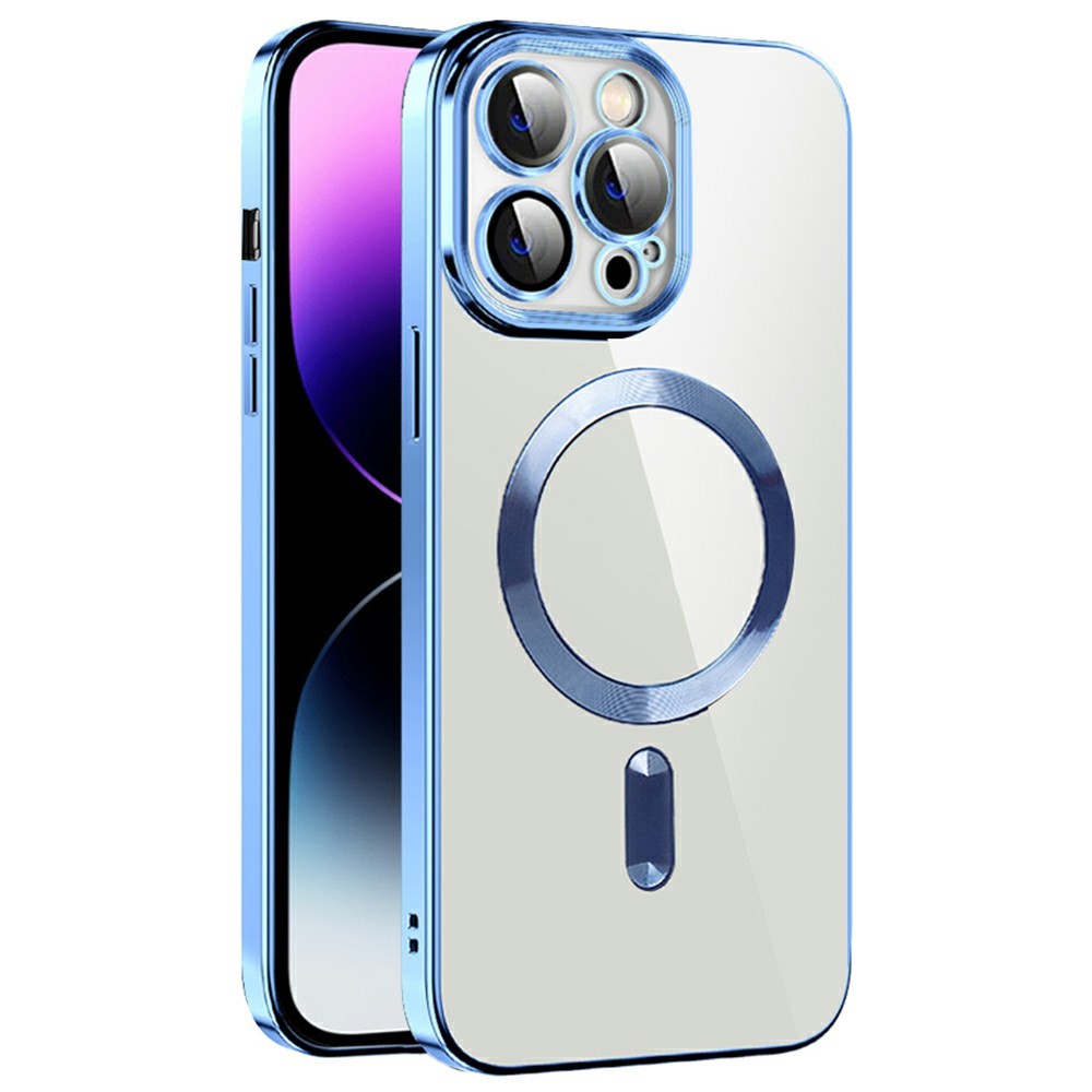 For iPhone 15 Pro Max Case Compatible with MagSafe TPU + PC Clear Back Cover - Blue