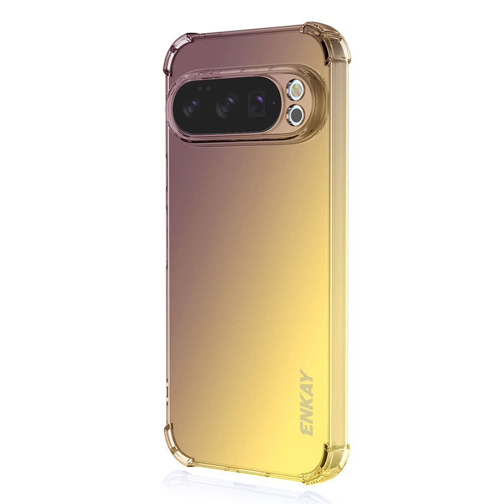 For Google Pixel 10 Pro XL TPU Case ENKAY Thickened Four Corner Drop-proof Phone Back Cover - Purple / Gold
