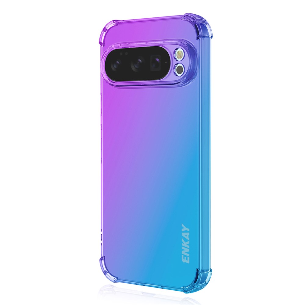 For Google Pixel 10 Pro / Google Pixel 10 TPU Case ENKAY Thickened Four Corner Drop-proof Phone Back Cover - Purple / Blue
