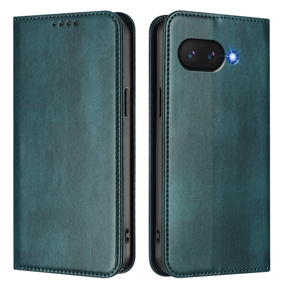 For Google Pixel 9a Wallet Cases Retro Texture RFID Blocking Leather Phone Cover - Dark Green
