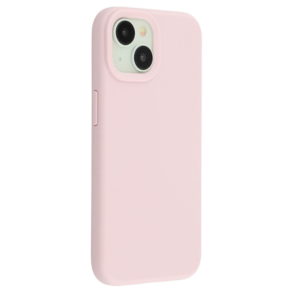 For iPhone 13 Case 2.0mm Thick Solid Color Soft TPU Phone Back Cover Large Lens Cutout - Pink
