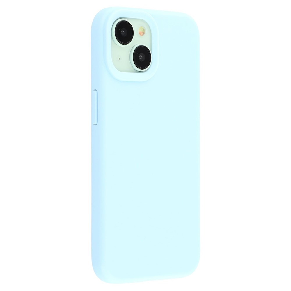 For iPhone 13 Case 2.0mm Thick Solid Color Soft TPU Phone Back Cover Large Lens Cutout - Sky Blue
