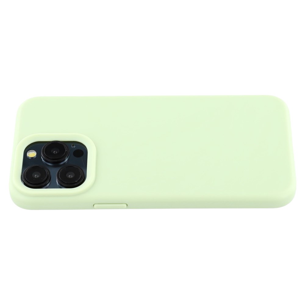 For iPhone 15 Pro Case 2.0mm Thick Solid Color Soft TPU Phone Back Cover Large Lens Cutout - Matcha Green
