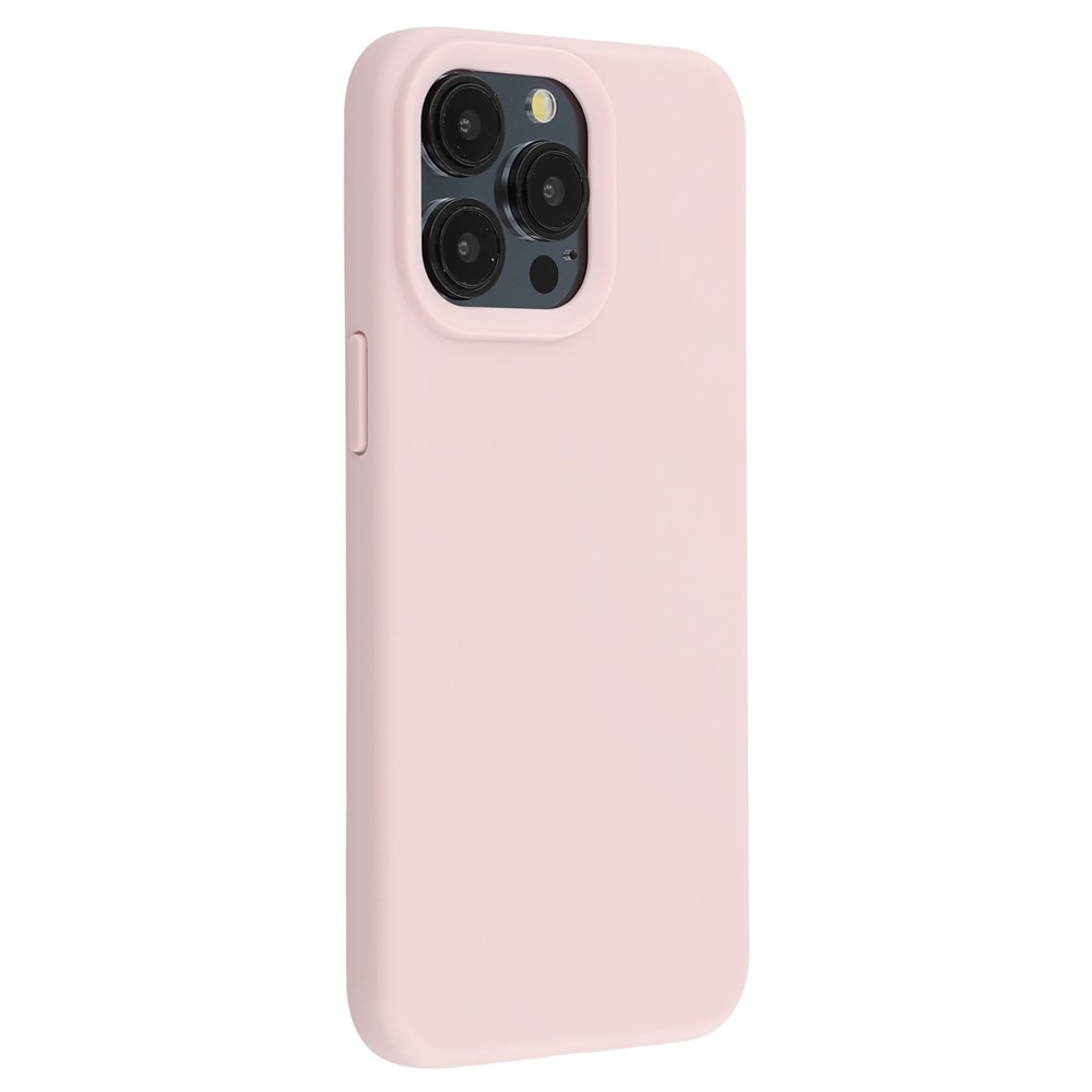 For iPhone 15 Pro Case 2.0mm Thick Solid Color Soft TPU Phone Back Cover Large Lens Cutout - Pink
