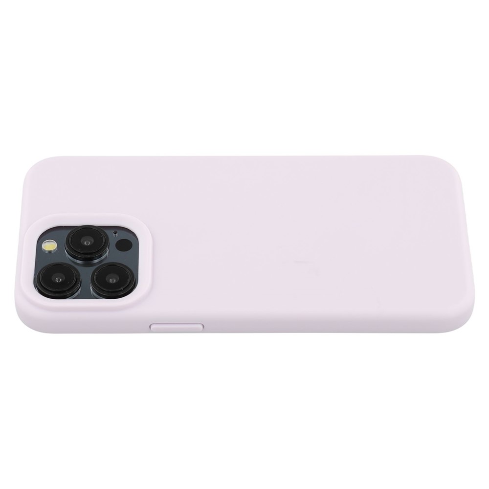 For iPhone 15 Pro Case 2.0mm Thick Solid Color Soft TPU Phone Back Cover Large Lens Cutout - Light Purple