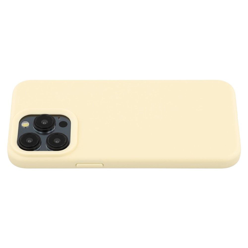 For iPhone 15 Pro Max Case 2.0mm Thick Solid Color Soft TPU Phone Back Cover Large Lens Cutout - Yellow