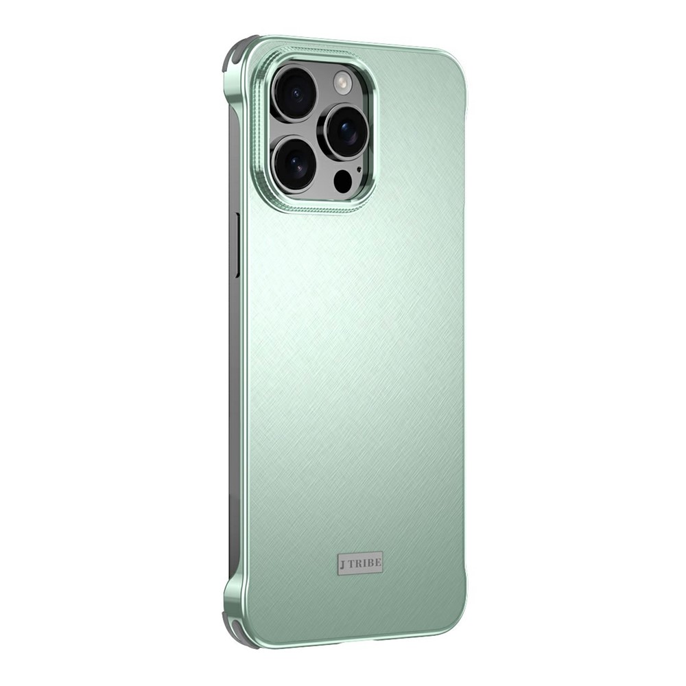 For iPhone 15 Pro Max Case PC + Silicone + Alloy Matte Phone Cover - Cyan