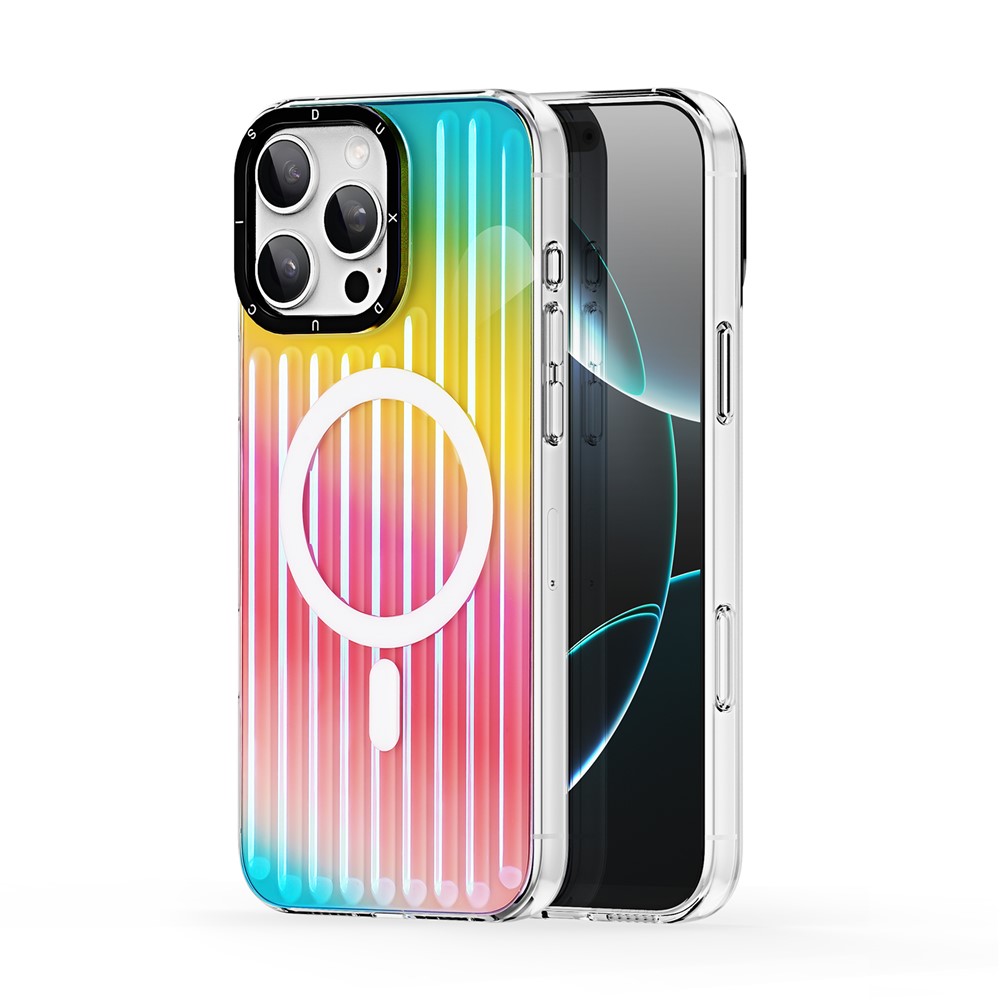 For iPhone 16 Pro Max Case DUX DUCIS Zest Series Compatible with MagSafe Gradient TPU + PET Phone Cover - Gradient Rainbow