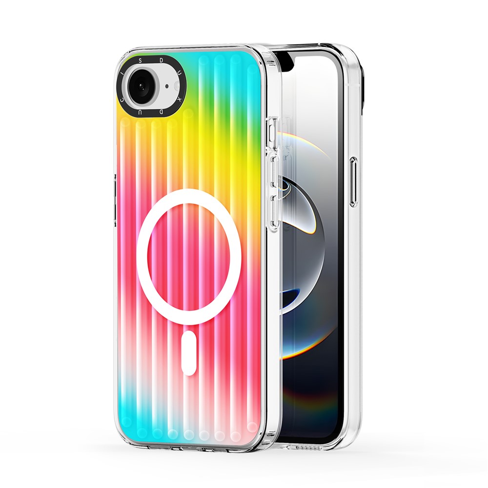 For iPhone 16e Case DUX DUCIS Zest Series Compatible with MagSafe Gradient TPU + PET Phone Cover - Gradient Rainbow