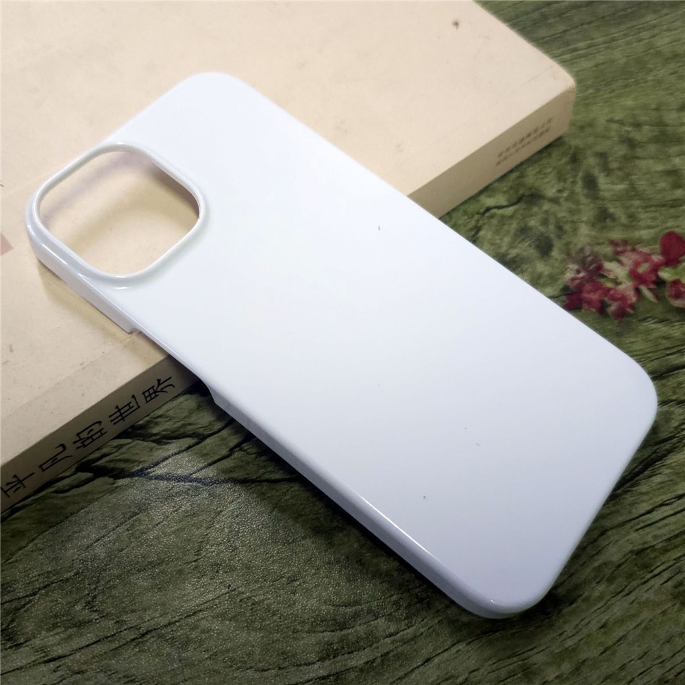 Bulk Purchasing For iPhone 14 Case PC + TPU Blank Phone Cover Support 3D Heat Transfer Printing - White Large Hole Glossy