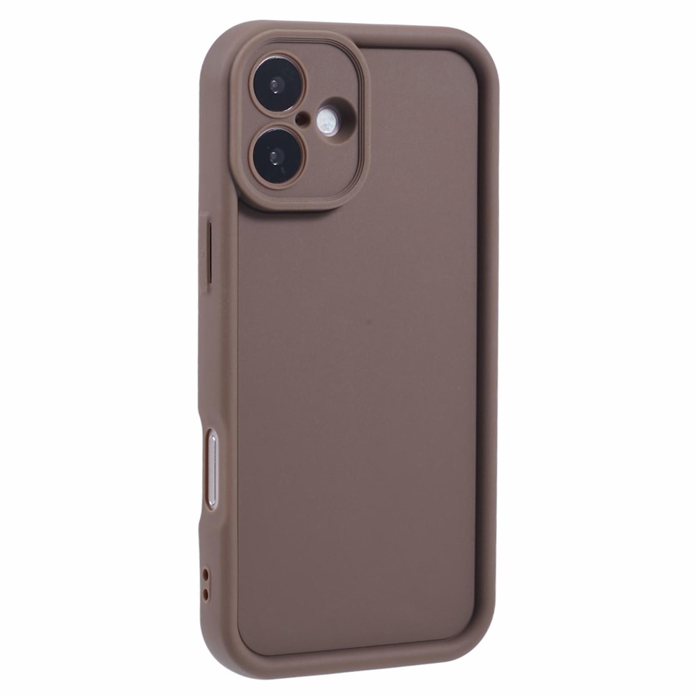 Bulk Purchasing For iPhone 16 Plus Case Grooved Design TPU Anti Slip Phone Cover - Brown