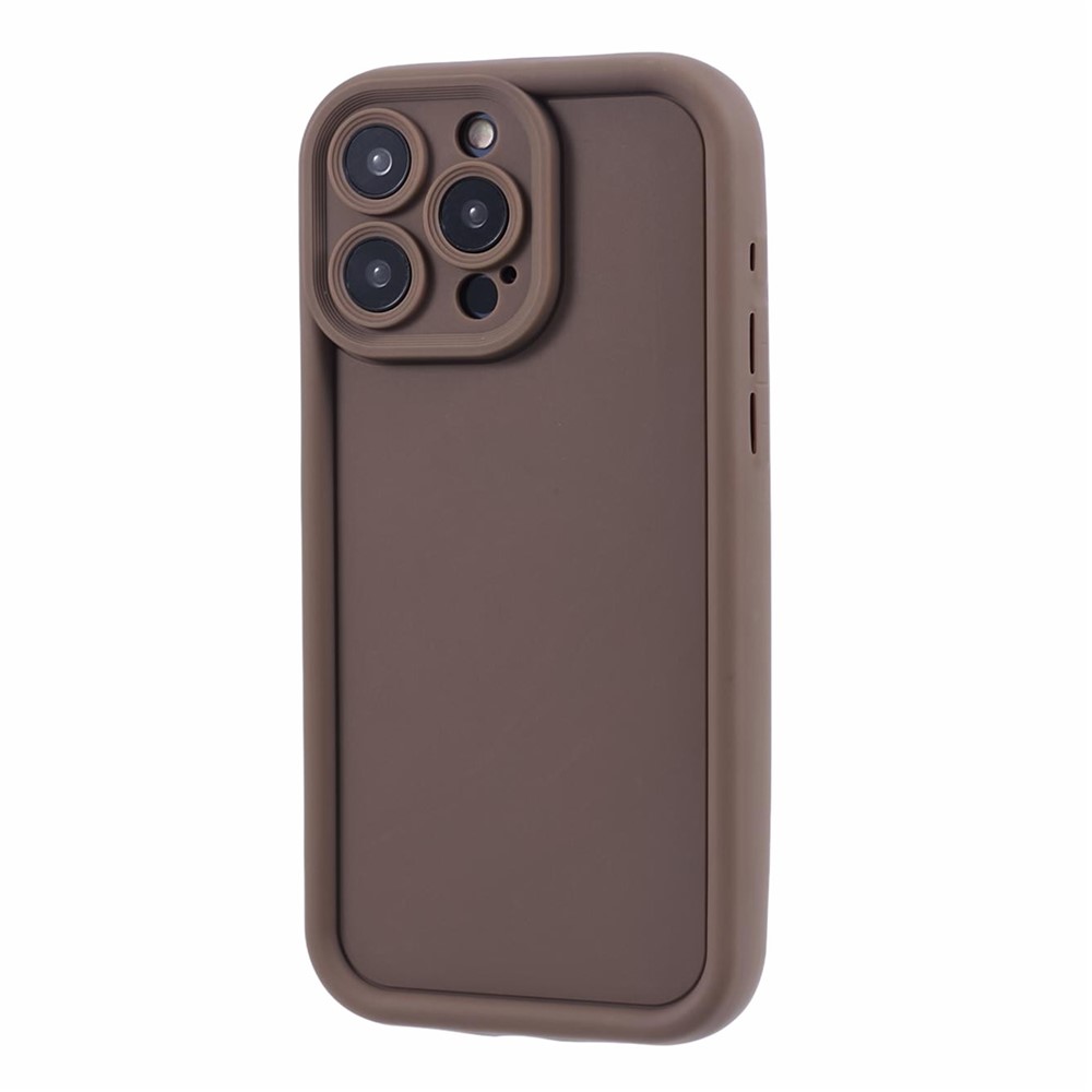 Bulk Purchasing For iPhone 14 Pro Case Grooved Design TPU Anti Slip Phone Cover - Brown