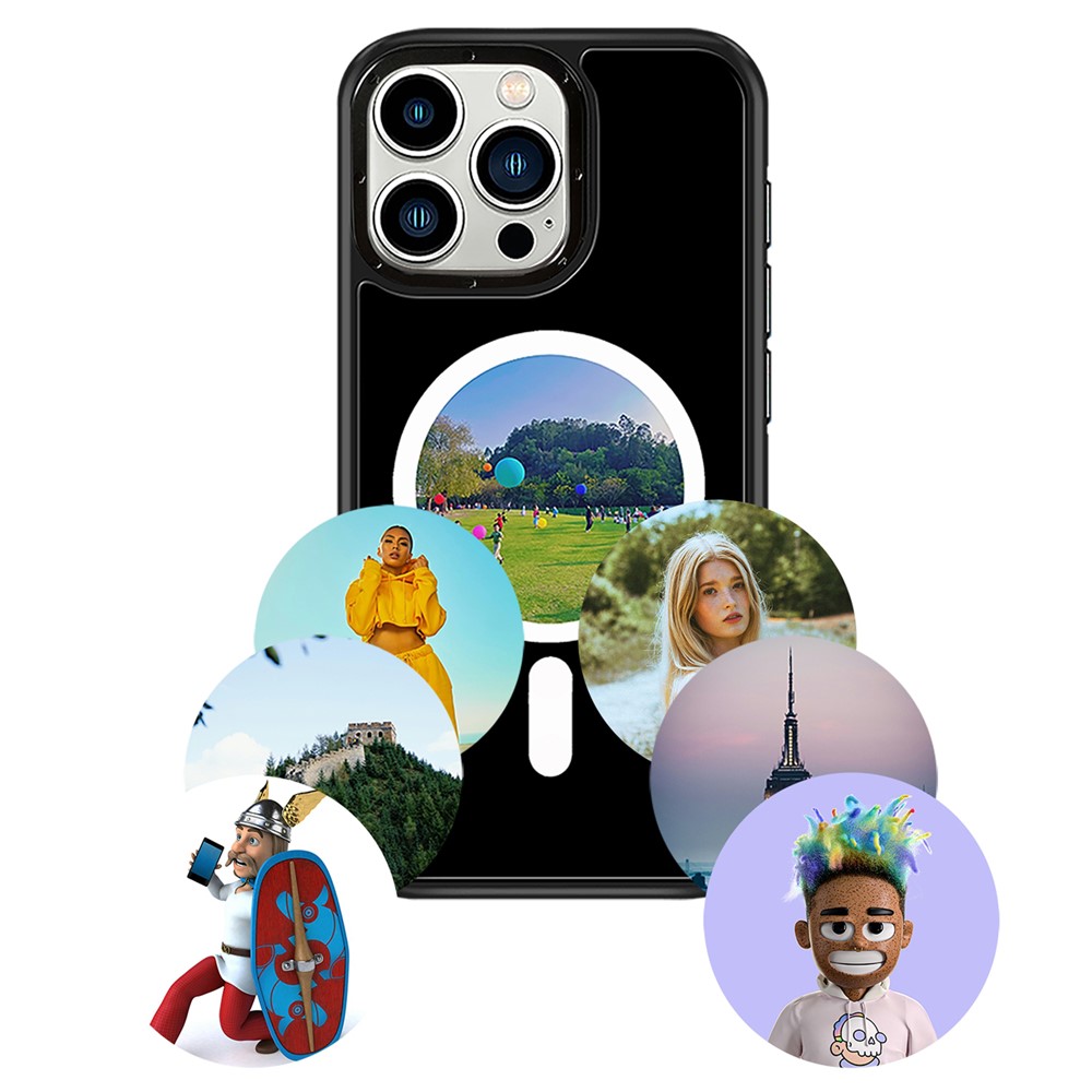 For iPhone 15 Pro E-Ink Phone Case Compatible with MagSafe NFC 6-Color TPU + PC Back Cover