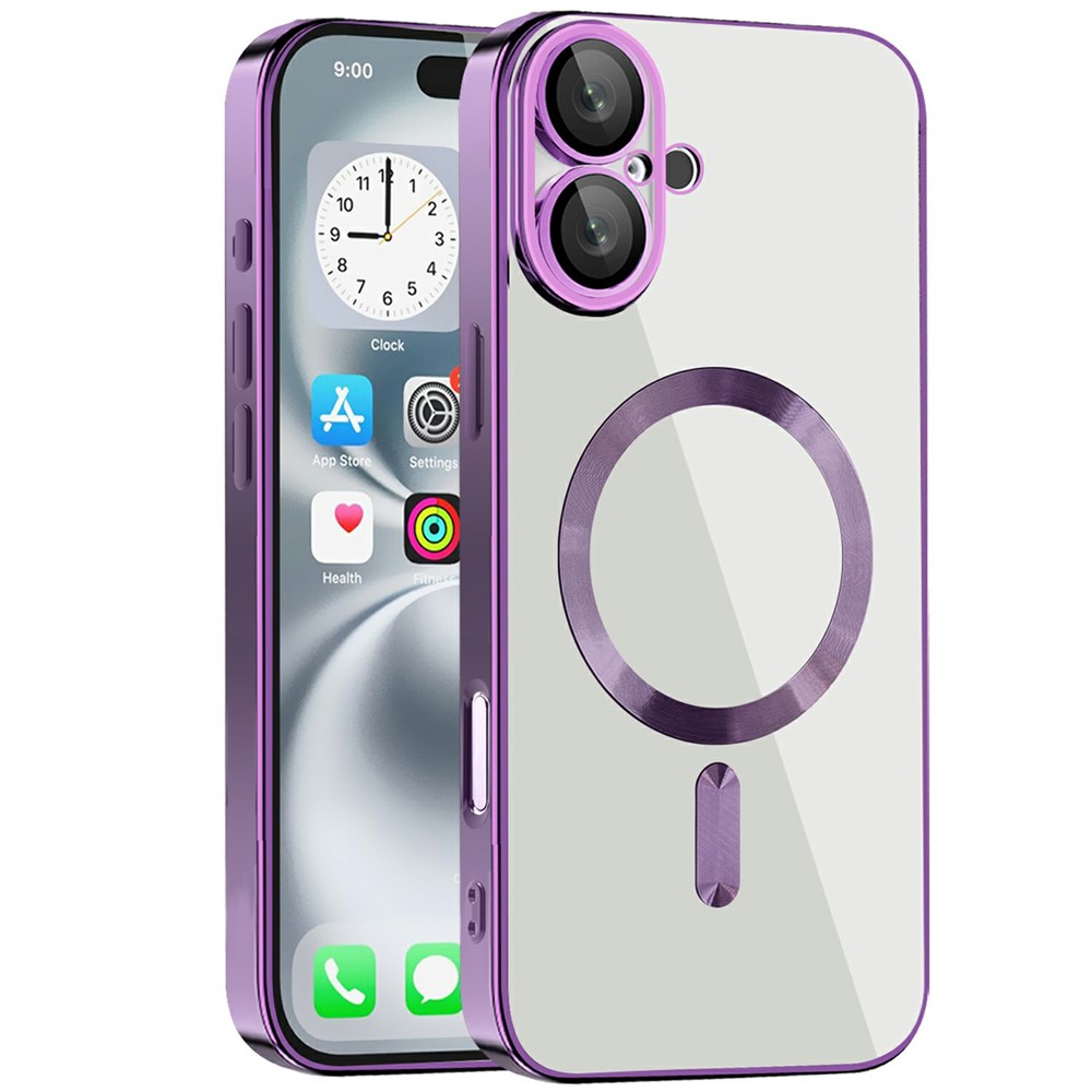 For iPhone 16 Plus Case Compatible with MagSafe TPU + PC Clear Back Cover - Dark Purple