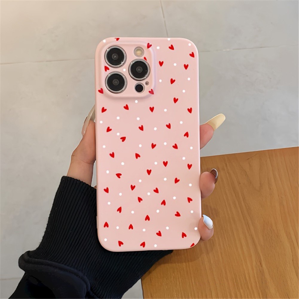 For iPhone 15 Pro Max Case Full Heart Pattern Soft TPU Phone Cover