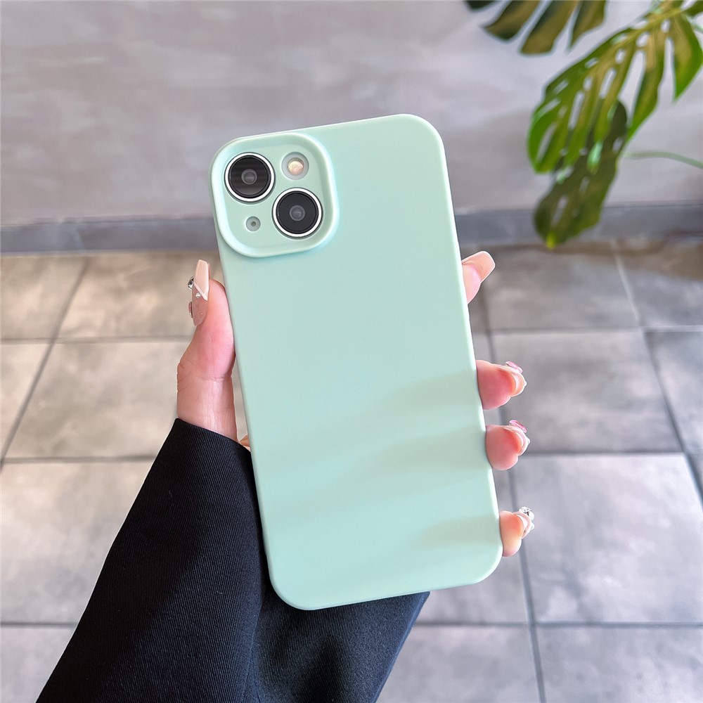 Bulk Purchasing For iPhone 15 Case Precise Cutouts 2.0mm TPU Fiber Lining Phone Cover - Light Cyan