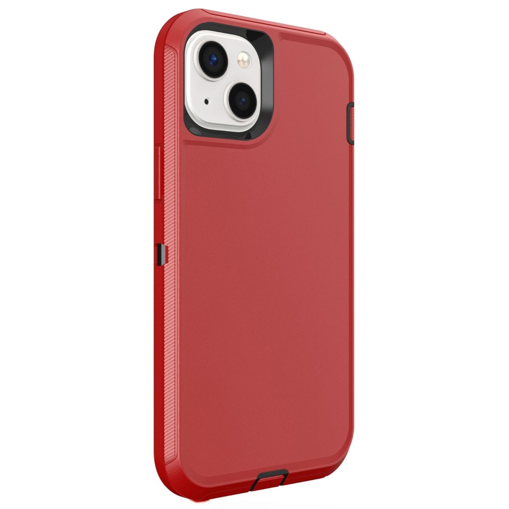 For iPhone 15 Case 3 in 1 Detachable Shockproof Anti Slip TPU + PC Phone Back Cover - Black  /  Red