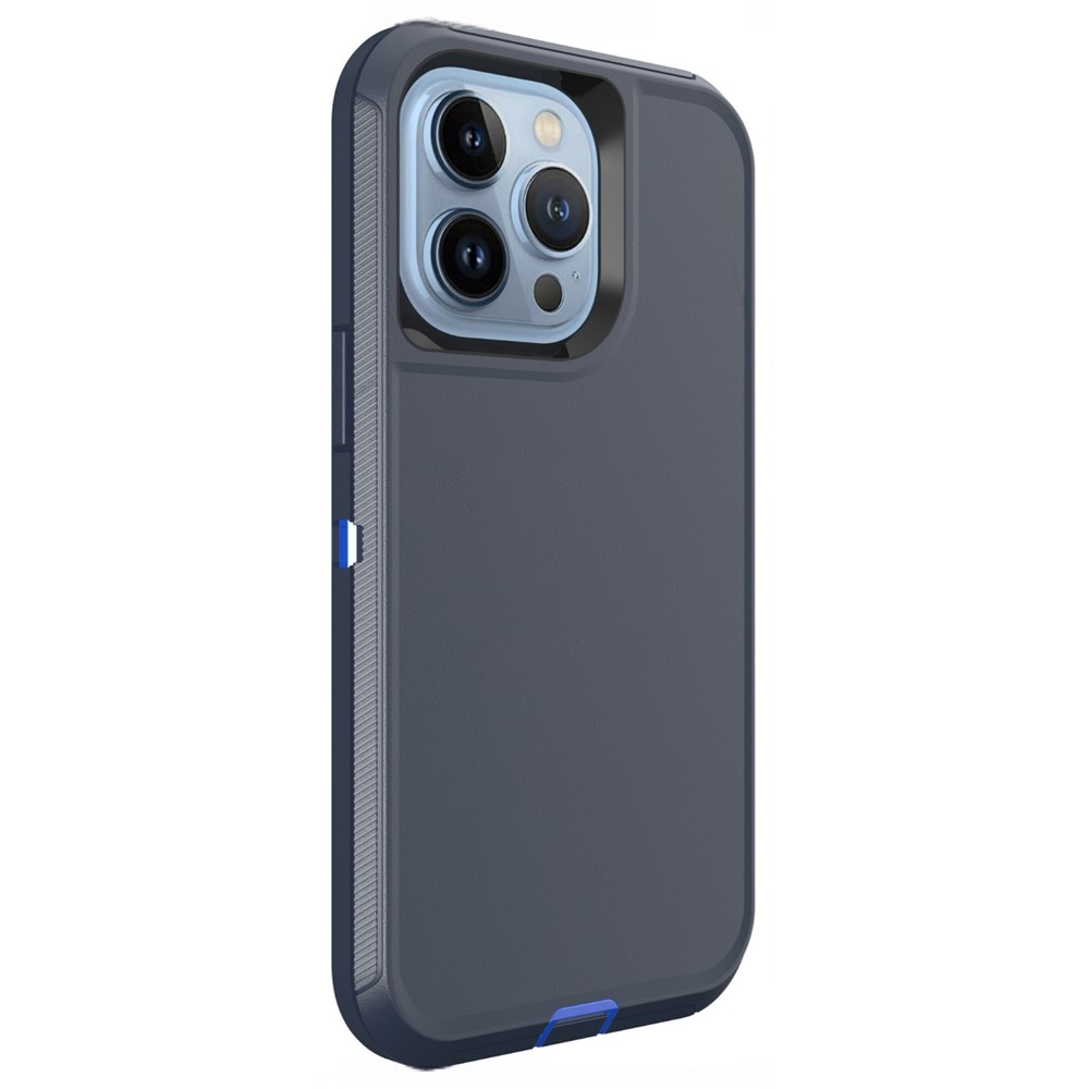 For iPhone 15 Pro Max Case 3 in 1 Detachable Shockproof Anti Slip TPU + PC Phone Back Cover - Dark Blue  /  Sapphire