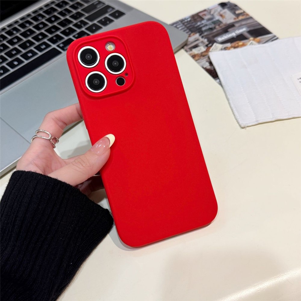 Bulk Purchasing For iPhone 13 Pro Max Case Precise Cutouts 2.0mm TPU Fiber Lining Phone Cover - Camellia Red