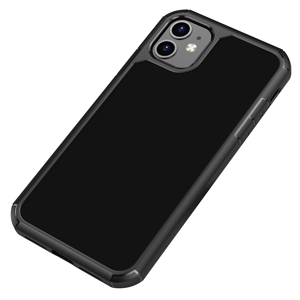 For iPhone 11 Case Anti-Scratch TPU + PC Clear Back Shell - Black