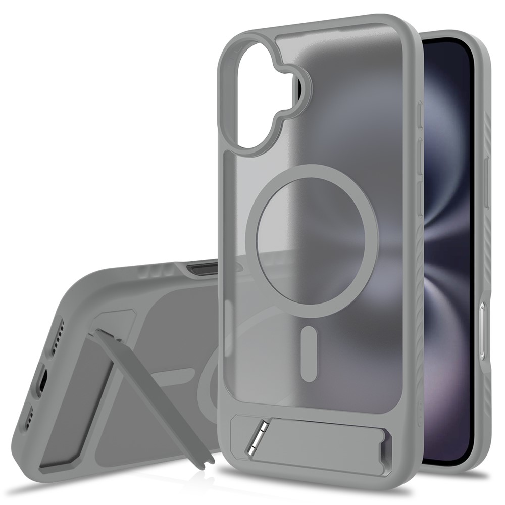 Bulk Purchasing For iPhone 16 Plus Case Compatible with MagSafe Kickstand Skin Touch Phone Cover - Dark Grey