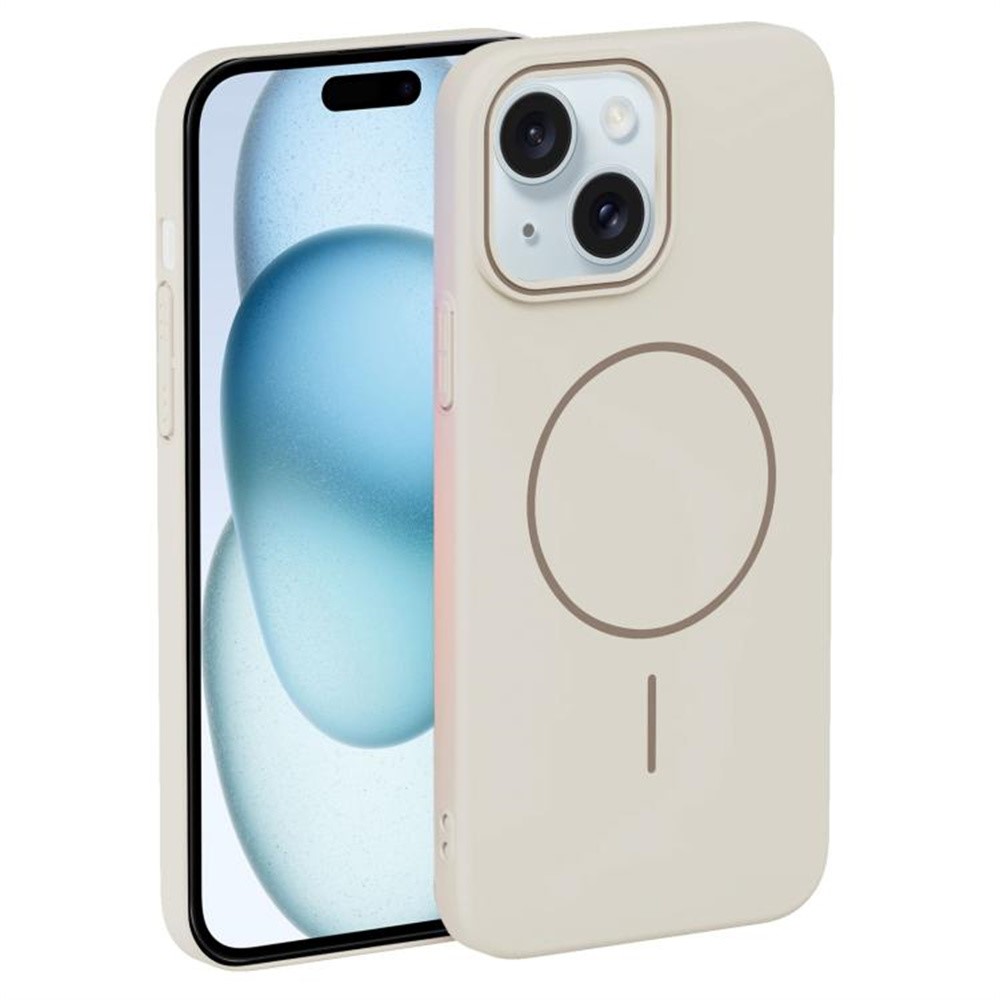 For iPhone 15 Case Compatible with MagSafe Slim PC Phone Back Cover - White