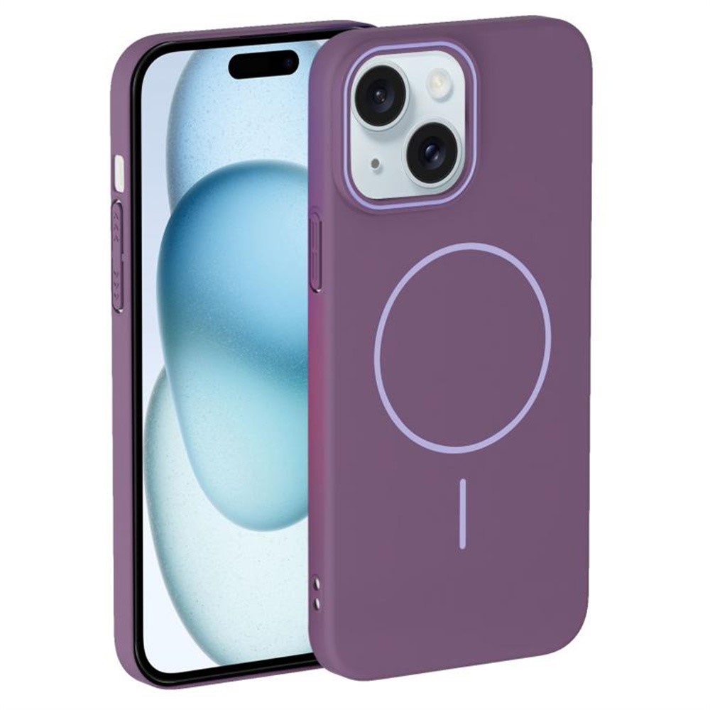 For iPhone 15 Case Compatible with MagSafe Slim PC Phone Back Cover - Purple