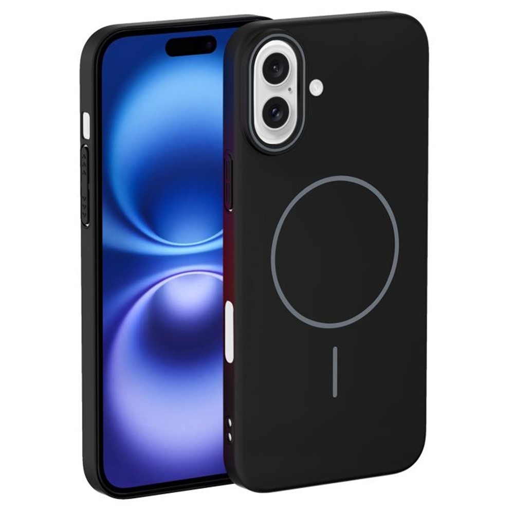 For iPhone 16 Plus Case Compatible with MagSafe Slim PC Phone Back Cover - Black