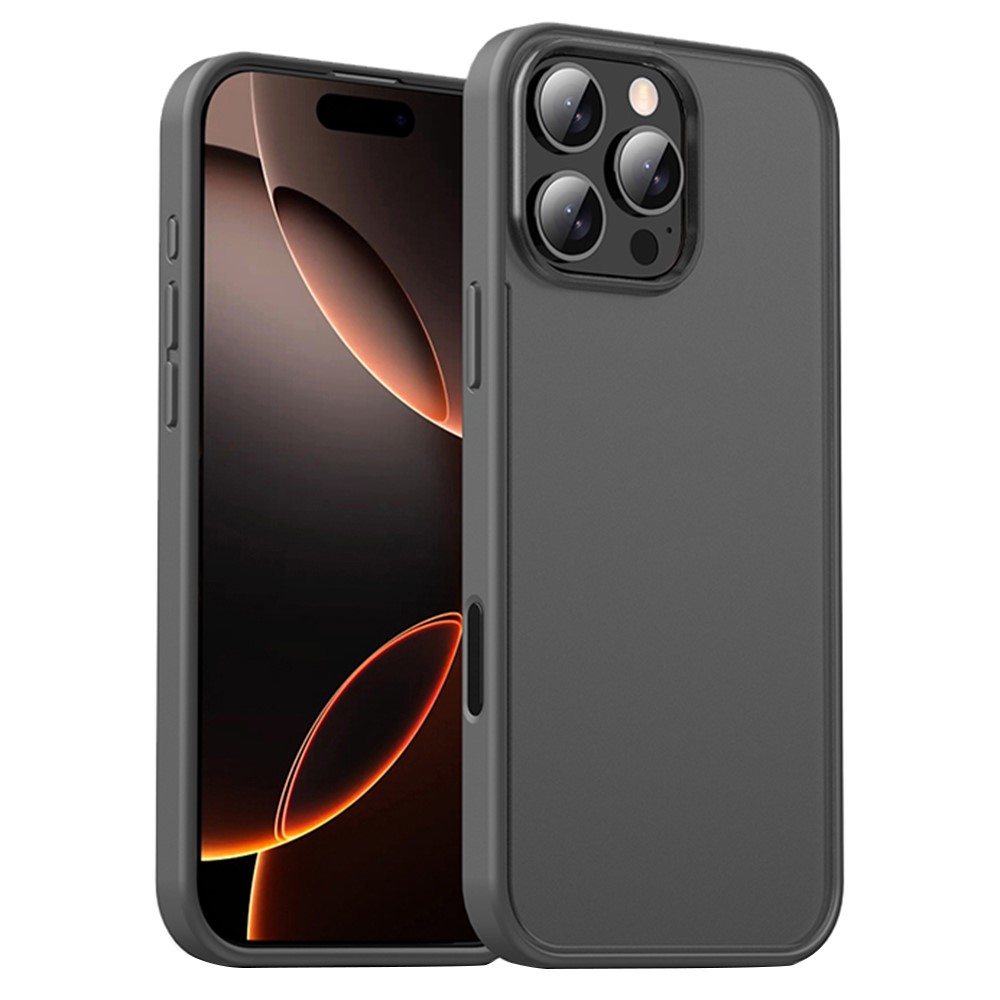 IPAKY For iPhone 16 Pro Max Shockproof Case PC + TPU Matte Phone Back Cover - Grey