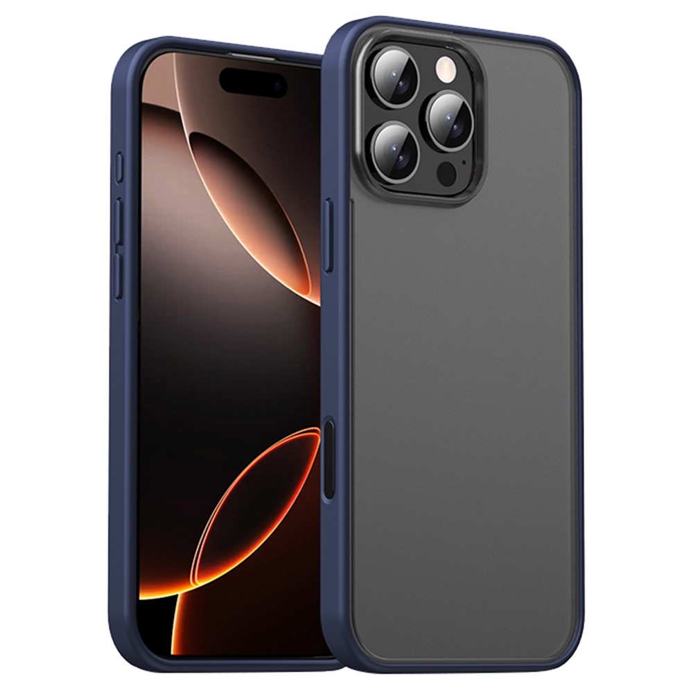 IPAKY For iPhone 16 Pro Max Shockproof Case PC + TPU Matte Phone Back Cover - Blue