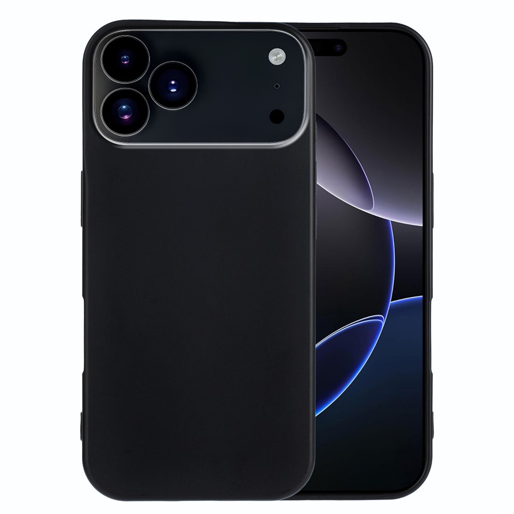For iPhone 17 Pro Max TPU Case Soft Matte Anti-fingerprint Phone Back Cover - Black
